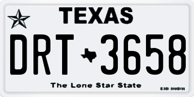 TX license plate DRT3658