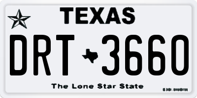 TX license plate DRT3660