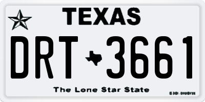 TX license plate DRT3661