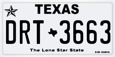 TX license plate DRT3663