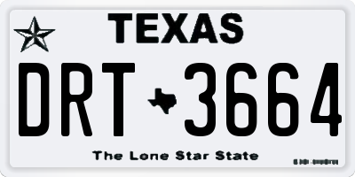 TX license plate DRT3664