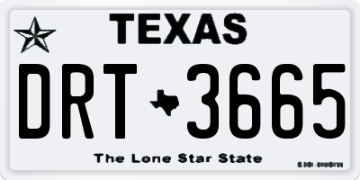 TX license plate DRT3665