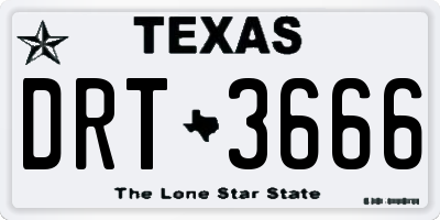 TX license plate DRT3666