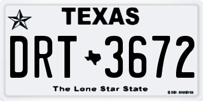 TX license plate DRT3672