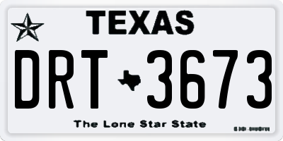 TX license plate DRT3673