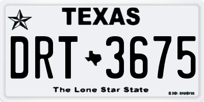 TX license plate DRT3675