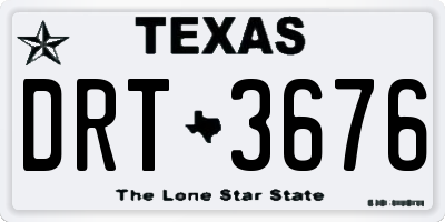 TX license plate DRT3676