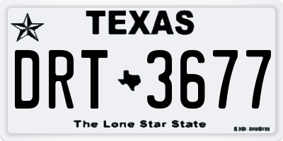 TX license plate DRT3677