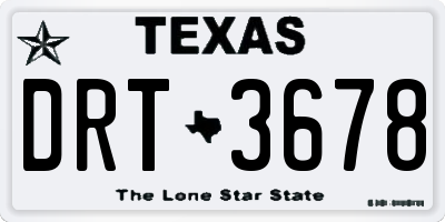 TX license plate DRT3678