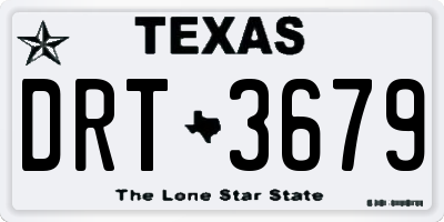 TX license plate DRT3679