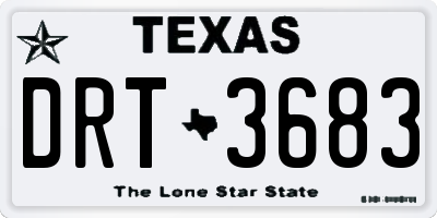 TX license plate DRT3683