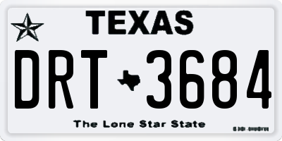 TX license plate DRT3684