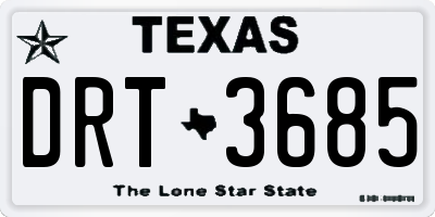 TX license plate DRT3685