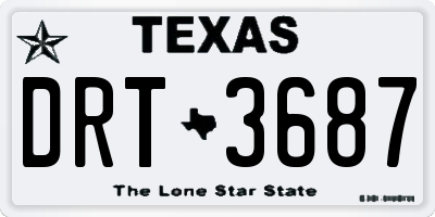 TX license plate DRT3687