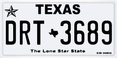 TX license plate DRT3689
