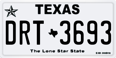 TX license plate DRT3693