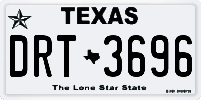 TX license plate DRT3696