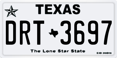 TX license plate DRT3697