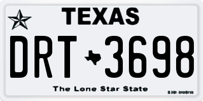 TX license plate DRT3698