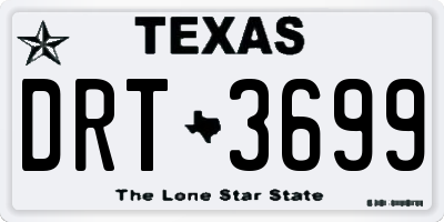 TX license plate DRT3699