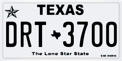 TX license plate DRT3700