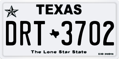 TX license plate DRT3702