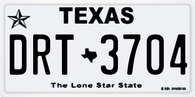 TX license plate DRT3704