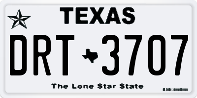 TX license plate DRT3707