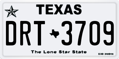 TX license plate DRT3709