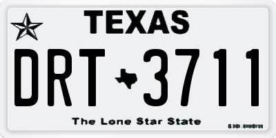 TX license plate DRT3711
