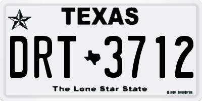TX license plate DRT3712