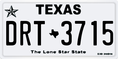 TX license plate DRT3715