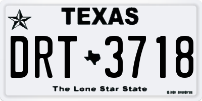 TX license plate DRT3718