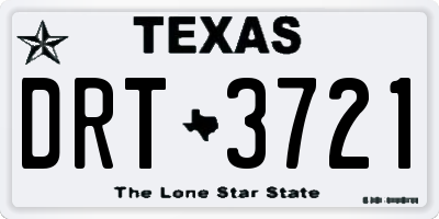 TX license plate DRT3721