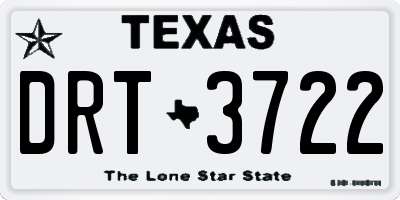 TX license plate DRT3722