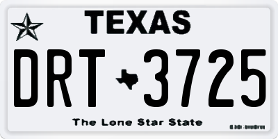 TX license plate DRT3725