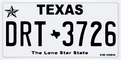 TX license plate DRT3726