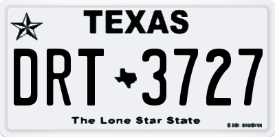 TX license plate DRT3727