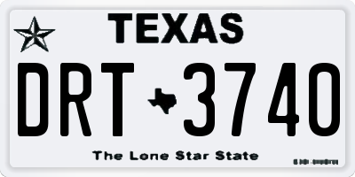 TX license plate DRT3740