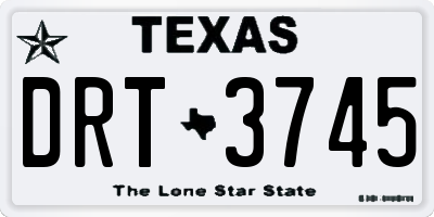 TX license plate DRT3745