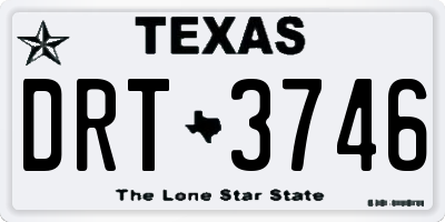 TX license plate DRT3746