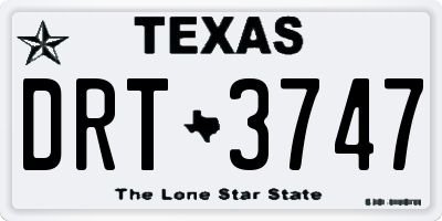 TX license plate DRT3747