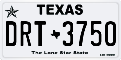 TX license plate DRT3750