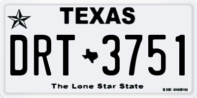 TX license plate DRT3751
