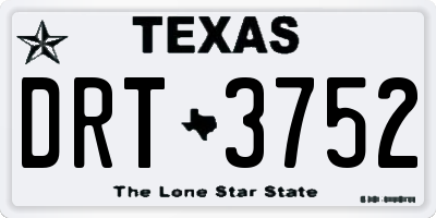 TX license plate DRT3752