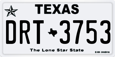 TX license plate DRT3753