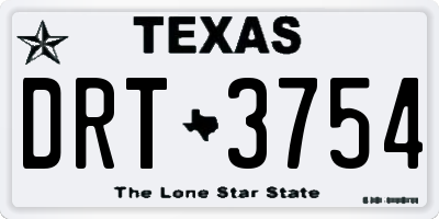TX license plate DRT3754