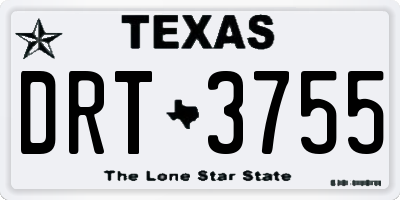 TX license plate DRT3755