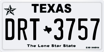 TX license plate DRT3757