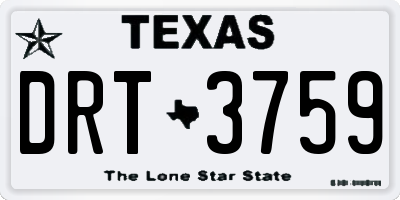 TX license plate DRT3759